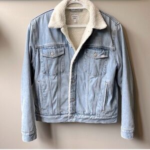 Aritzia Light Blue Denim Jacket with Sherpa Lining